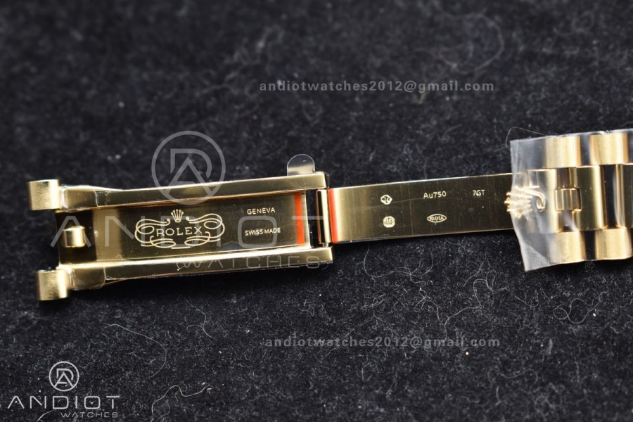DayDate 40 YG GMF Gain Weight 904L Steel Gold Dial Diamond Markers On President Bracelet A3255 V2