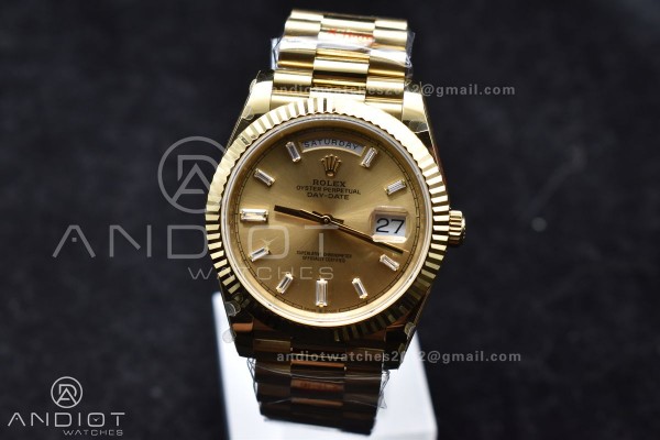 DayDate 40 YG GMF Gain Weight 904L Steel Gold Dial...