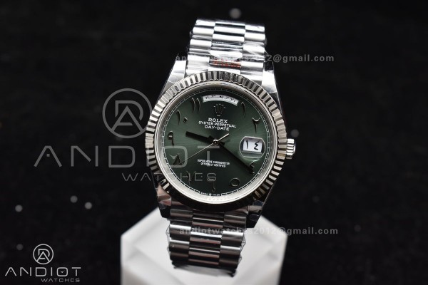 DayDate 40 SS JDF 904L Steel Green Arabic Dial on ...