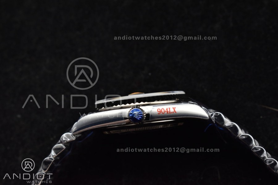DayDate 40 SS JDF 904L Steel Green Arabic Dial on President Bracelet VR3255 V3 (Gain Weight)