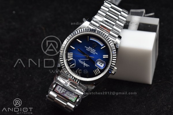 DayDate 40 SS QF Best Edition 904L Steel Blue/Blac...
