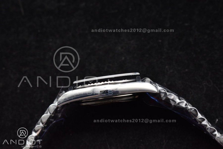 DayDate 40 SS QF Best Edition 904L Steel Blue/Black Dial on President Bracelet A2836 V4 (Gain Weight)