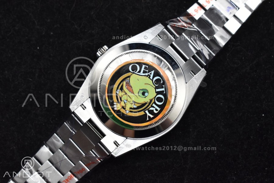 DayDate 40 SS QF Best Edition 904L Steel Blue/Black Dial on President Bracelet A2836 V4 (Gain Weight)