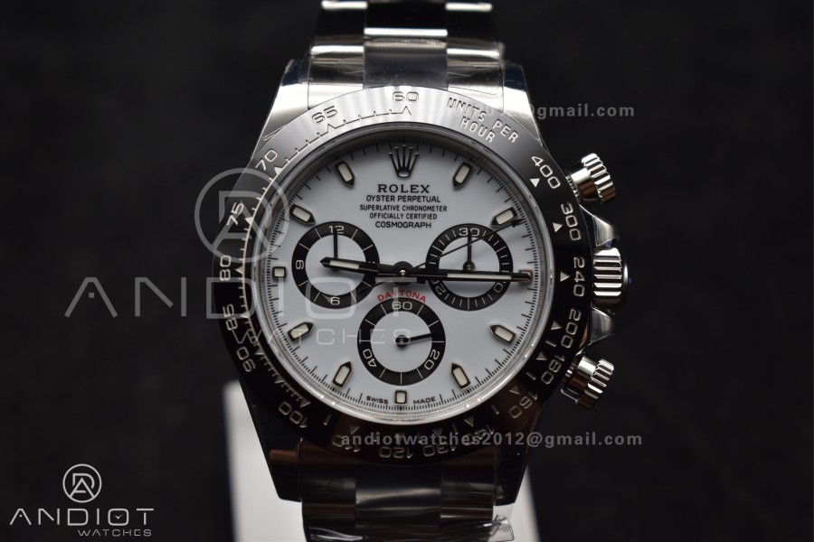 Daytona 116500 SB/VSF 1:1 Best Edition 904L Steel White Dial on SS Bracelet DD4130