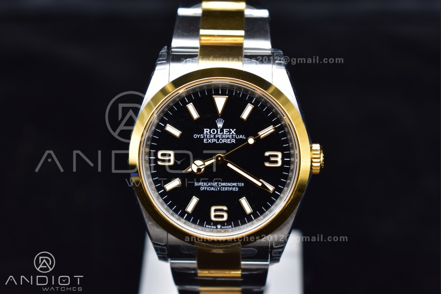 Explorer 124273 36mm 904L Steel VSF 1:1 Best Edition Black Dial on SS/YG Bracelet DD3230