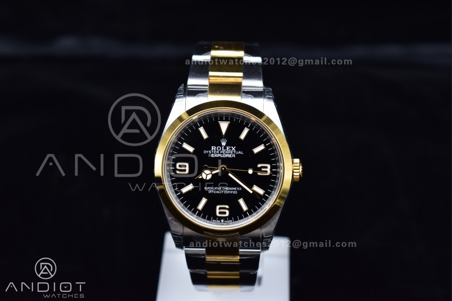 Explorer 124273 36mm 904L Steel VSF 1:1 Best Edition Black Dial on SS/YG Bracelet DD3230