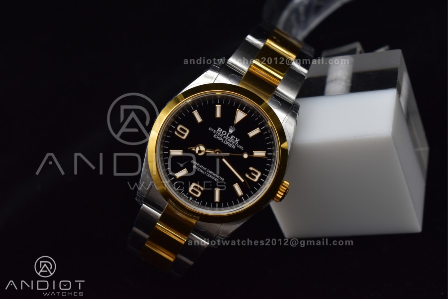 Explorer 124273 36mm 904L Steel VSF 1:1 Best Edition Black Dial on SS/YG Bracelet DD3230
