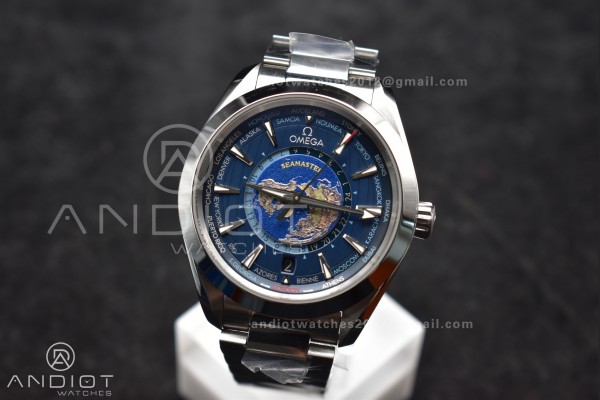 Aqua Terra Worldtimer VSF 1:1 Best Edition Blue Di...