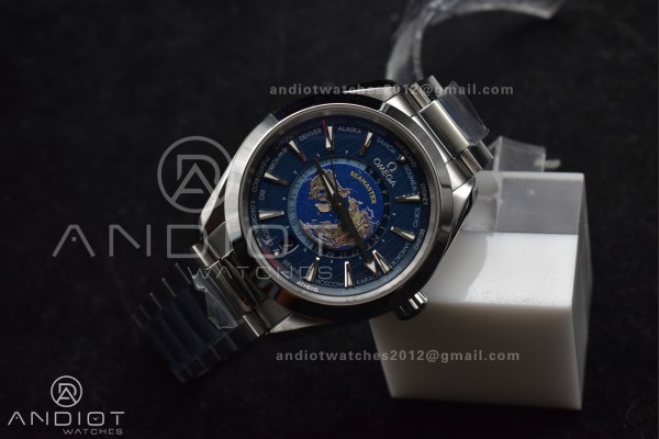 Aqua Terra Worldtimer VSF 1:1 Best Edition Blue Di...