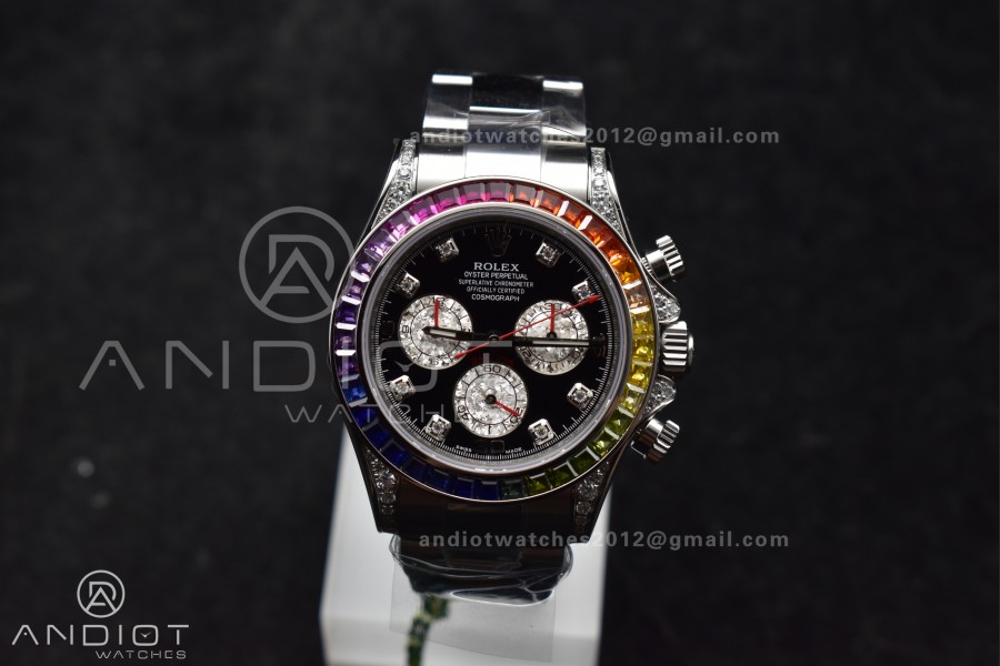 Daytona 116599RBOW Rainbow ZF 1:1 Best Edition Black Diamonds Dial on SS Bracelet SH4130