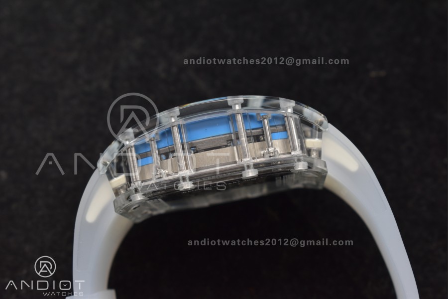RM56-02 Transparent Tourbillon RMF Best Edition Skeleton Blue Dial on Transparent Rubber Strap