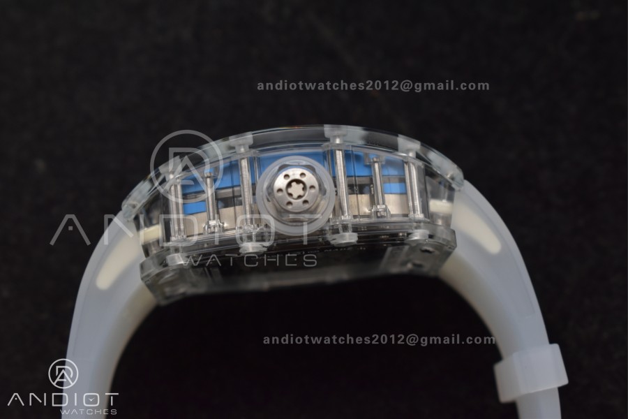RM56-02 Transparent Tourbillon RMF Best Edition Skeleton Blue Dial on Transparent Rubber Strap