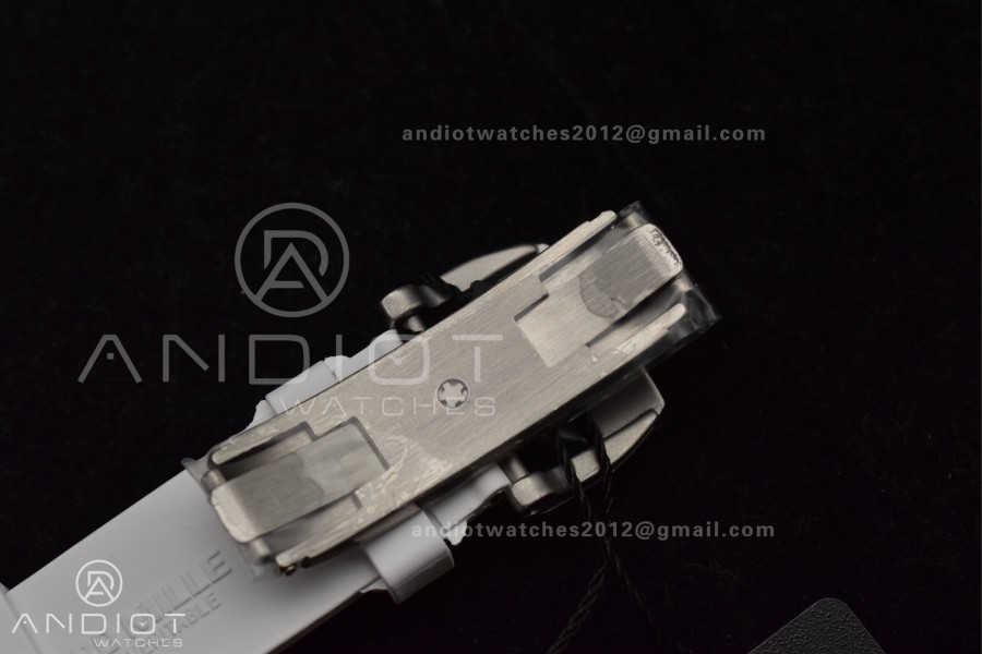 RM56-02 Transparent Tourbillon RMF Best Edition Skeleton Gold Dial on White Rubber Strap