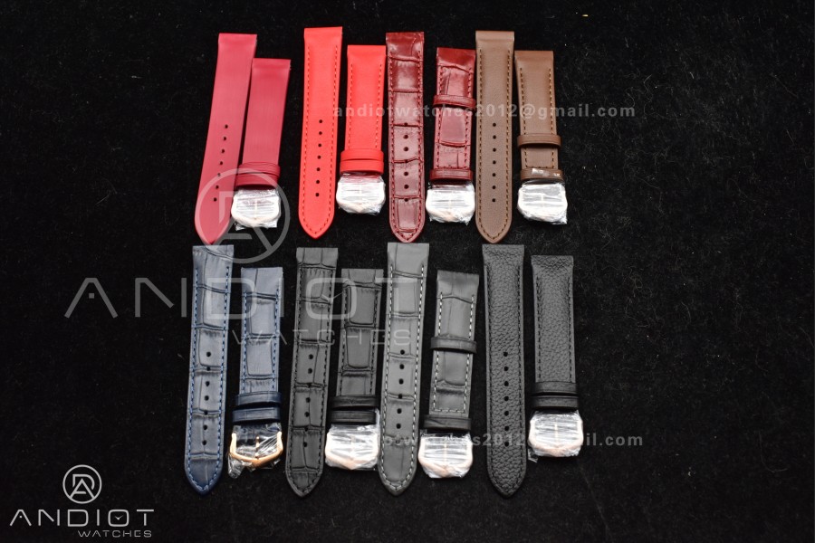 Santos Dumont 31.4mm SS/RG AF 1:1 Best Edition Silver Dial on Black Leather Strap A157