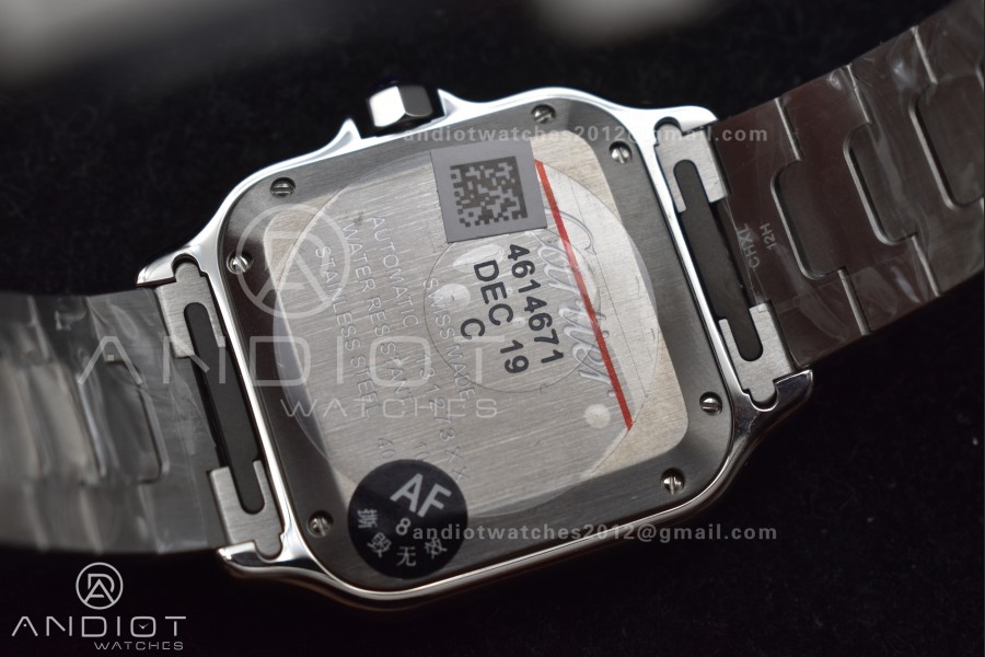 Santos de Cartier 35mm SS AF 1:1 Best Edition Gray Dial on SS Smart Links Bracelet MIYOTA 9015