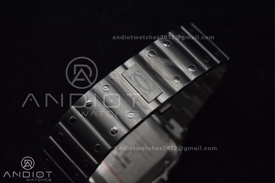Santos de Cartier 40mm SS AF 1:1 Best Edition Gray Dial on SS Smart Links Bracelet MIYOTA 9015