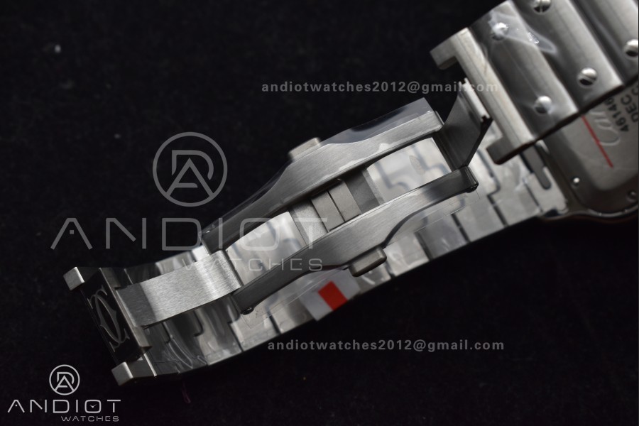 Santos de Cartier 40mm SS AF 1:1 Best Edition Gray Dial on SS Smart Links Bracelet MIYOTA 9015