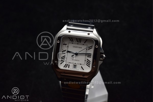 Santos de Cartier 40mm SS AF 1:1 Best Edition Whit...