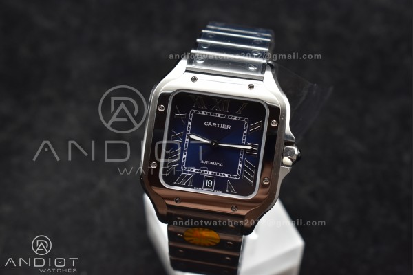 Santos de Cartier 40mm SS AF 1:1 Best Edition Blue...