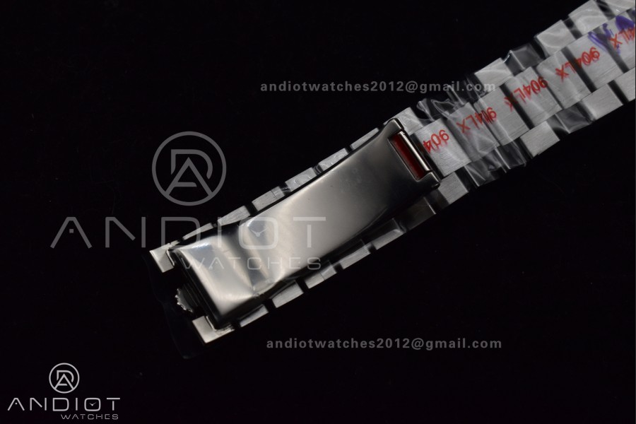 DayDate 40 SS GMF 904L Steel Black Crystal Dial on President Bracelet A2836 V3 (Gain Weight)
