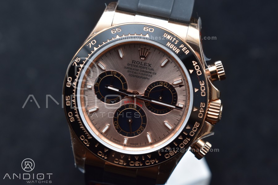 Daytona 126515 QF 1:1 Best Edition RG/Black Dial on Oysterflex Strap SH4131 V6 (Weighted)
