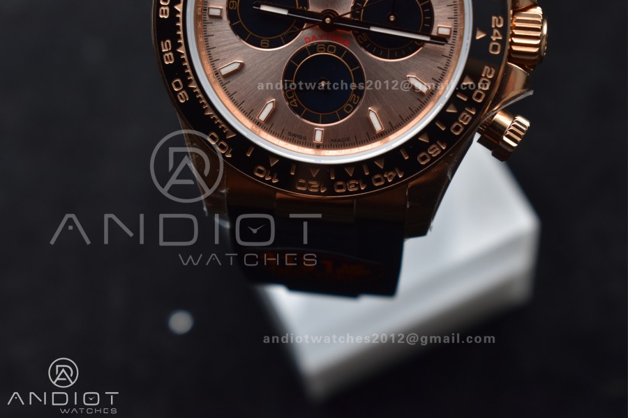 Daytona 126515 QF 1:1 Best Edition RG/Black Dial on Oysterflex Strap SH4131 V6 (Weighted)