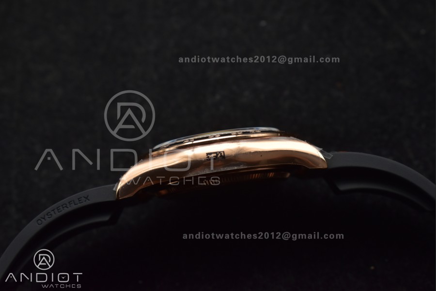 Daytona 126515 QF 1:1 Best Edition Black/RG Diamonds Dial on Oysterflex Strap SH4131 V6 (Weighted)