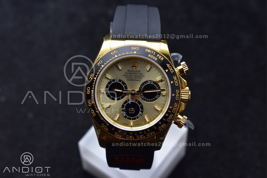 Daytona 126518 QF 1:1 Best Edition YG/Black Dial on Oysterflex Strap SH4131 V6 (Weighted)