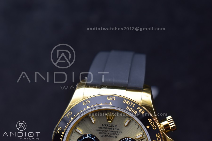 Daytona 126518 QF 1:1 Best Edition YG/Black Dial on Oysterflex Strap SH4131 V6 (Weighted)