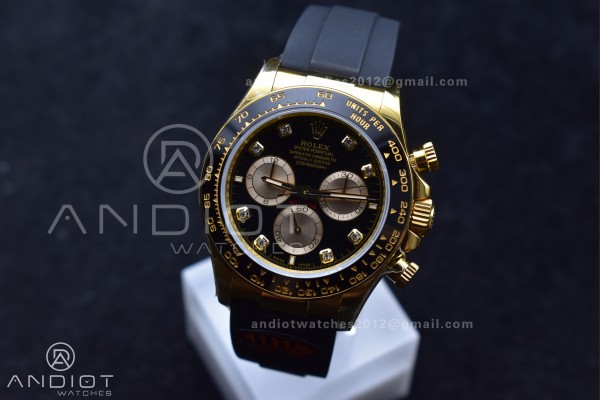 Daytona 126518 QF 1:1 Best Edition Black/YG Diamon...