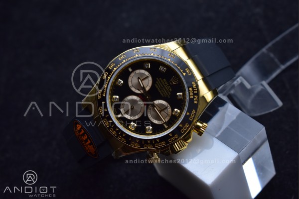 Daytona 126518 QF 1:1 Best Edition Black/YG Diamon...