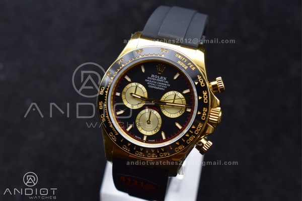 Daytona 126518 QF 1:1 Best Edition Black/YG Dial o...
