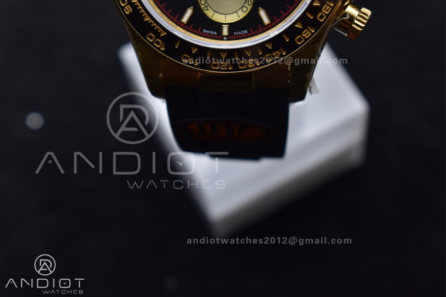 Daytona 126518 QF 1:1 Best Edition Black/YG Dial on Oysterflex Strap SH4131 V6 (Weighted)
