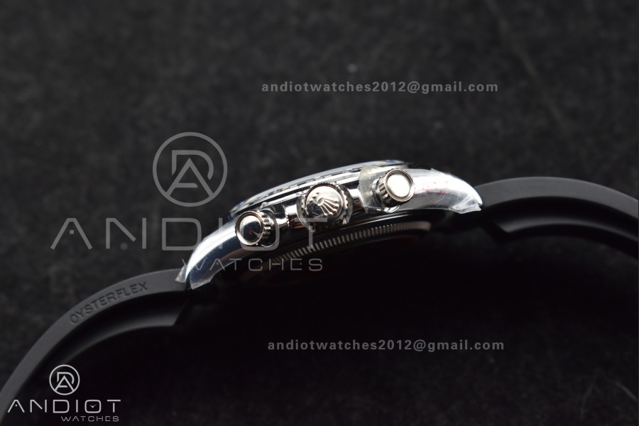 Daytona 126519 QF 1:1 Best Edition Black/Silver Diamonds Dial on Oysterflex Strap SH4131 V6 (Weighted)