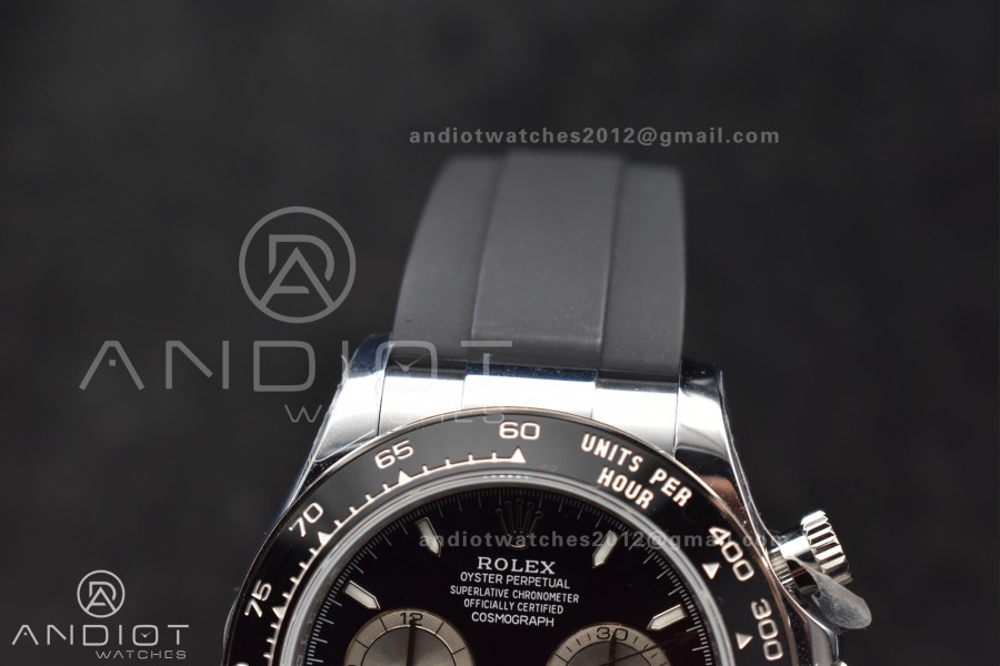 Daytona 126519 QF 1:1 Best Edition Black/Silver Dial on Oysterflex Strap SH4131 V6 (Weighted)