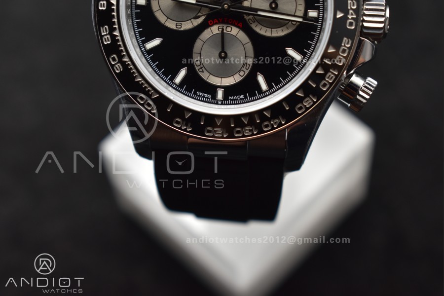Daytona 126519 QF 1:1 Best Edition Black/Silver Dial on Oysterflex Strap SH4131 V6 (Weighted)