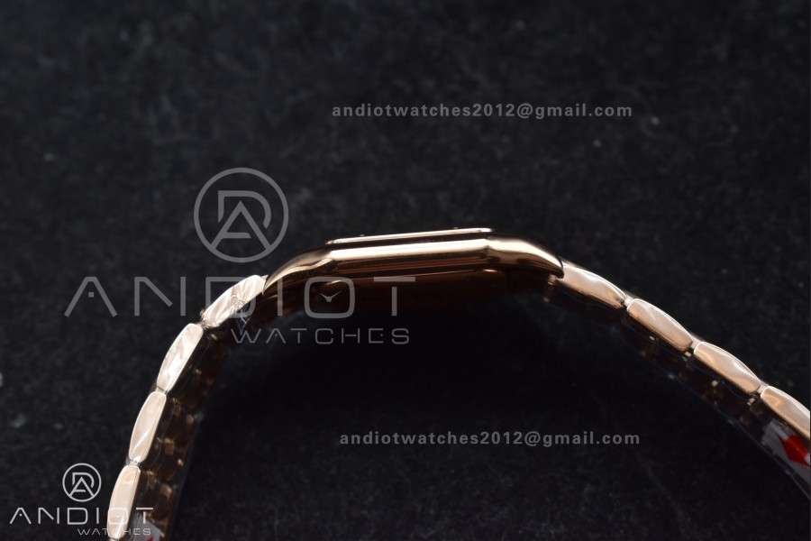Panthère 27mm BVF 1:1 Best Edition RG White Dial Diamonds Bezel on RG Bracelet Ronda Quartz