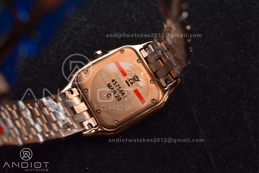 Panthère 27mm BVF 1:1 Best Edition RG White Dial Diamonds Bezel on RG Bracelet Ronda Quartz