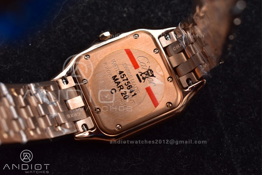 Panthère 27mm BVF 1:1 Best Edition RG White Dial Diamonds Bezel on RG Bracelet Ronda Quartz