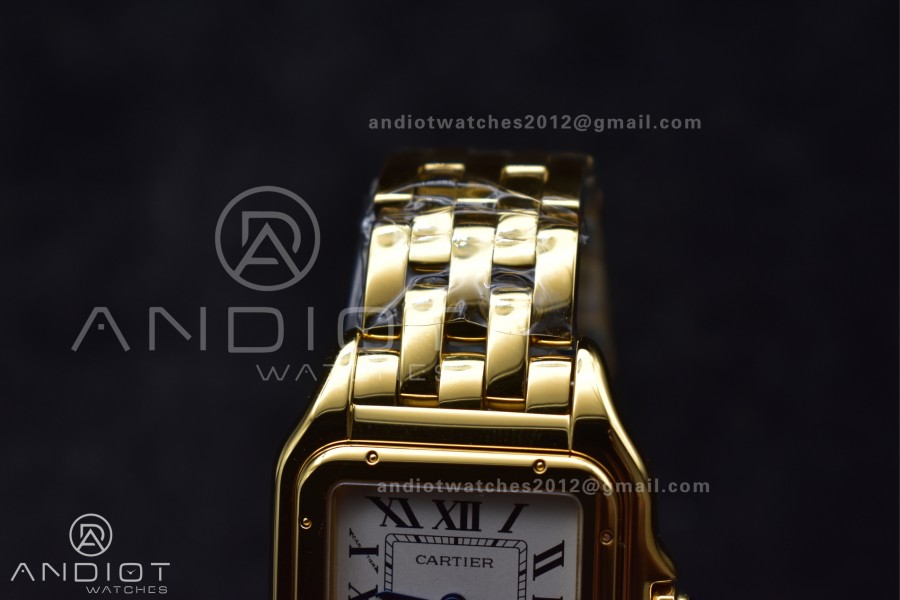 Panthère 27mm BVF 1:1 Best Edition YG White Dial on YG Bracelet Ronda Quartz