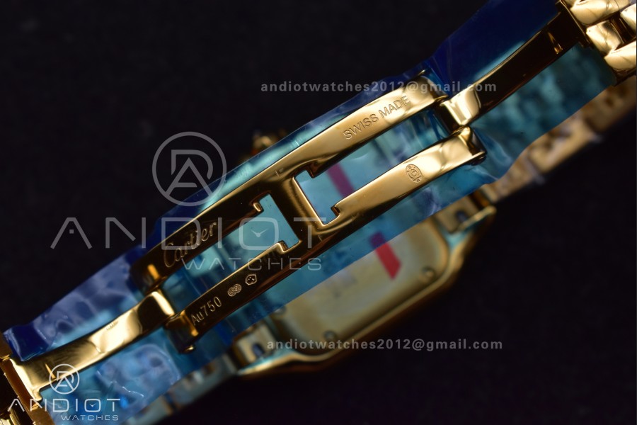 Panthère 27mm BVF 1:1 Best Edition YG White Dial Diamonds Bezel on YG Bracelet Ronda Quartz