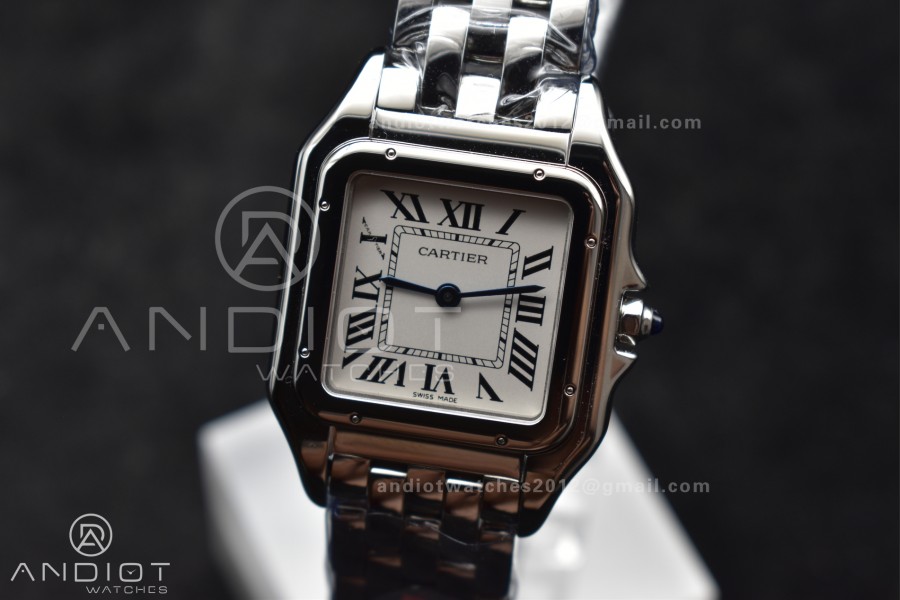 Panthère 27mm BVF 1:1 Best Edition SS White Dial on SS Bracelet Ronda Quartz