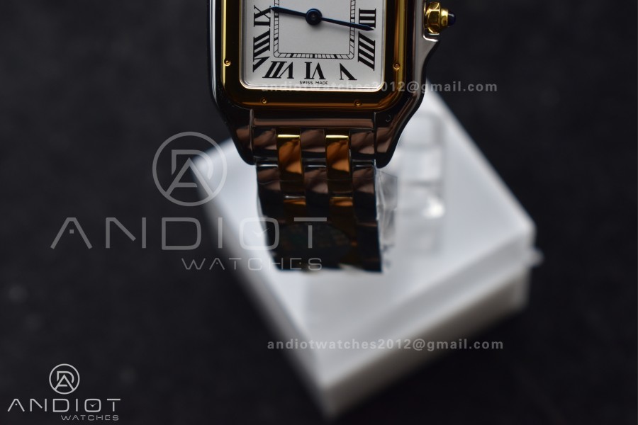 Panthère 27mm BVF 1:1 Best Edition SS/YG White Dial Stainless Bezel on SS/YG Bracelet Ronda Quartz