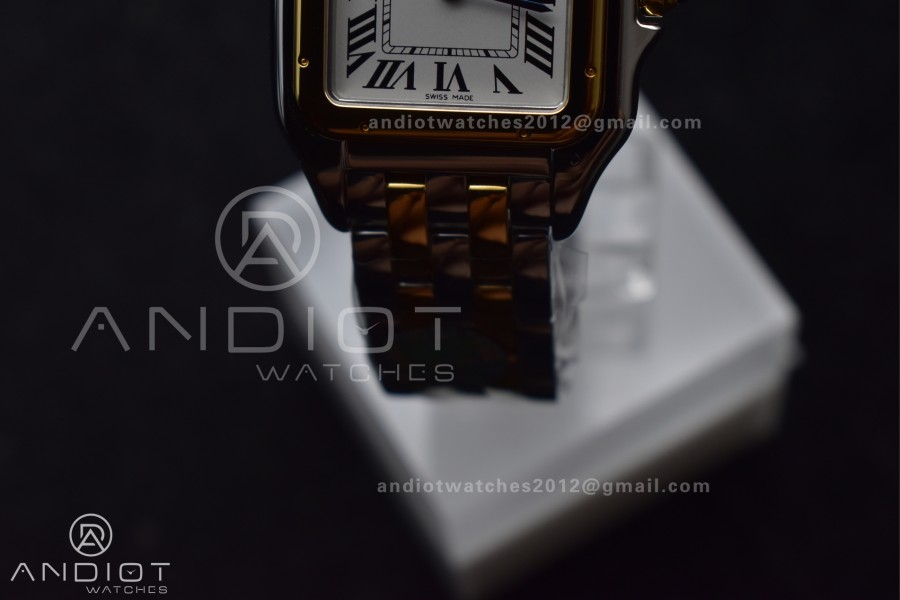 Panthère 27mm BVF 1:1 Best Edition SS/YG White Dial Stainless Bezel on SS/YG Bracelet Ronda Quartz