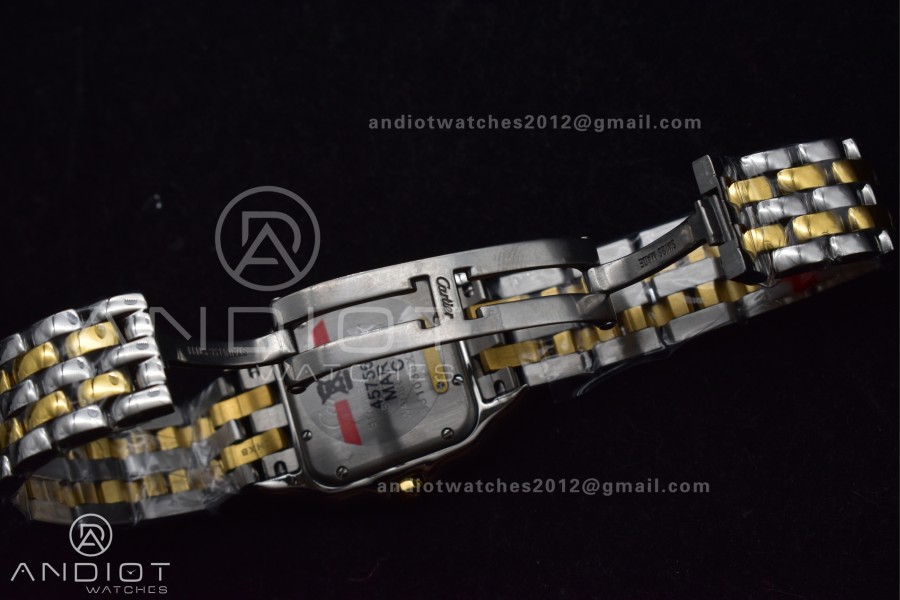 Panthère 27mm BVF 1:1 Best Edition SS/YG White Dial Stainless Bezel on SS/YG Bracelet Ronda Quartz