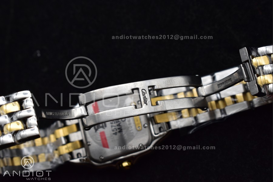 Panthère 27mm BVF 1:1 Best Edition SS/YG White Dial Stainless Bezel on SS/YG Bracelet Ronda Quartz