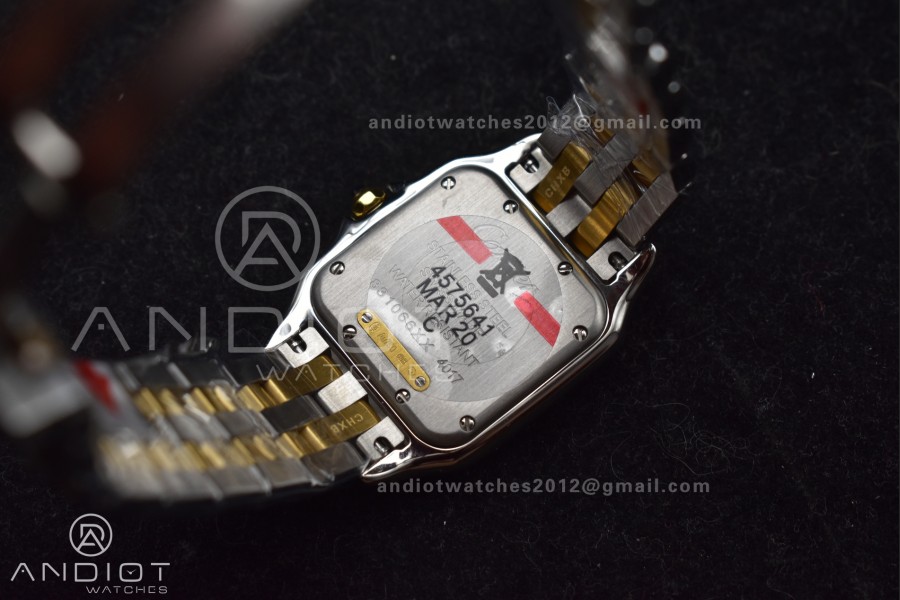 Panthère 27mm BVF 1:1 Best Edition SS/YG White Dial Stainless Bezel on SS/YG Bracelet Ronda Quartz