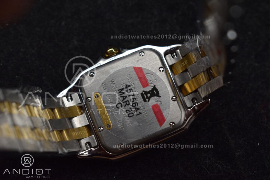 Panthère 27mm BVF 1:1 Best Edition SS/YG White Dial Stainless Bezel on SS/YG Bracelet Ronda Quartz