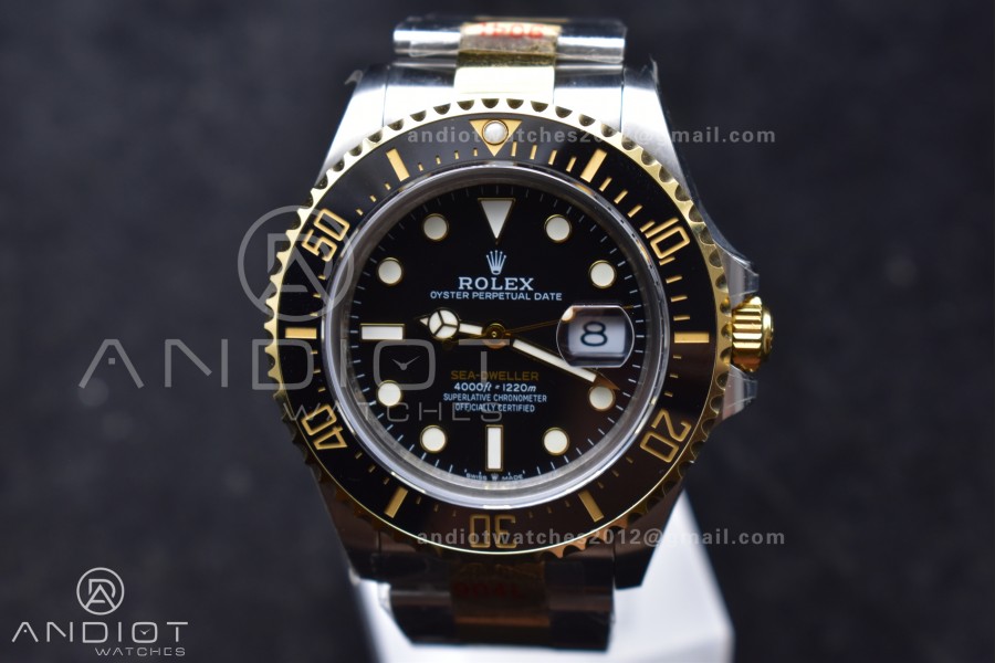 Sea-Dweller Two Tone SS/YG 126603 GMF Best Edition Black Dial on SS/YG Bracelet A2824 V3