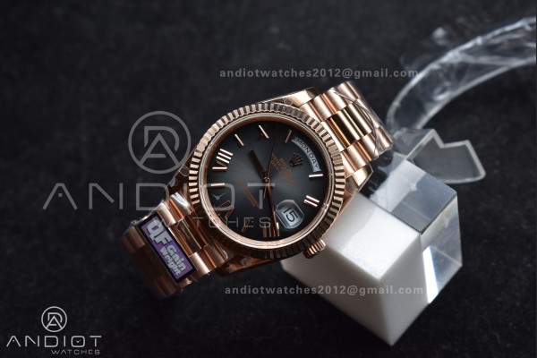 DayDate 40 RG QF Best Edition 904L Steel Slate Omb...